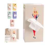 Tissue Box Cover Rectangle, Skirt Tissue Box, Funny Square Tissue Box Cover, Cute Tissue Holder, Wall Mounted Tissuae Box, for Bathroom, Bedroom, Office, Living Room (Beige)