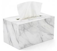 Tissue Box Cover Rectangle - Tissue Box Holder Rectangular - Compatible with Kleenex - Acrylic Marble Bathroom Accessories Decor