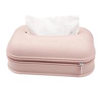 Tissue Box Cover Silicone Tissue Holder Anti-slip Napkin Dispenser with Zipper Tissue Box Cover Drop-resistant Tissue Cover