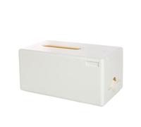 Tissue Box Cover- Solid Colour Tissue Box Square Grey, White for Kitchen Bedroom Drawer Box Facial Tissue Case(White)