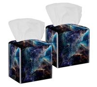 Tissue Box Cover, Square Facial Tissue Holder Storage Container for Bathroom Vanity Counter Tops Night Stand Offices Desk Car - Galaxy Stars Nebula