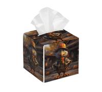 Tissue Box Cover Square Leather, Cool Mr. Turkey for Thanksgiving Tissue Holder Facial Paper Organizer Dispenser for Tabletop Bathroom Tabletop Car
