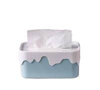 Tissue Box Cover Square Plastic Tissue Box, Home Container, Car Napkins Holder Case, Kitchen Organizer, Simple And Stylish(Blue)