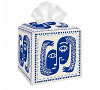 Tissue Box Cover Square PU Leather Retro Boho Decorative Tissue Box Holder