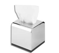 Tissue Box Cover, Square Tissue Box Holder Electroplated Silver Stainless Steel Tissue Napkin Box Tissue Holder Storage for Bathroom Vanity, Countertops, Dressers, Night Stand, Parlors and Offices
