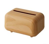 Tissue Box Cover, Stylish Wood Grain Pattern Holder with Spring-Loaded Anti-Slip Base Bathroom Kitchen Desktop Dispenser for Standard Facial Tissues(Wood)