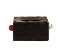 Tissue Box Cover- Tissue Box Ceramic with Ball Solid Color for Home Living Room Drawer Box Black, White Facial Tissue Case