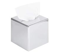 Tissue Box Cover, Tissue Box Paper Holder Square Facial Tissue Case Electroplating Silver Toilet Paper Holder for Bathroom Bedroom