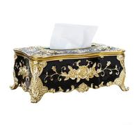 Tissue Box, European Style Plastic Elegant Holder Napkin, Rose Shaped Suitable Home Car Multiple Styles Decoration(black)