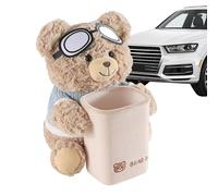 Tissue Box for Car, Cartoon Rubbish Bin for Car - 2-in-1 Leak-Proof Plush Bear Tissue Holder & Bin for Car, Home & On the Go