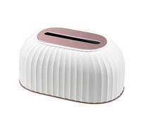 Tissue Box Holder, ABS Napkin Dispenser for Living Room, MultiFunctional Organizer with Stylish Design for Home or Commercial Use (White + gold)