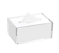 Tissue Box Holder Acrylic Rectangle Napkin Paper Case Dispenser For Home Dresser Offices Car Tissue Box Holder(White,Large)