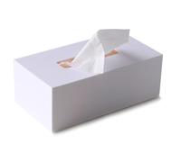 Tissue Box Holder Acrylic Tissue Box Cover Rectangle Napkin Facial Dispenser For Bathroom Kitchen Bedroom Living Room(White)