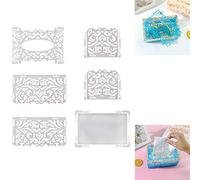 Tissue Box Holder Resin Casting Mold, Hollow Pattern Storage Case Silicone Mold, Epoxy Mould Craft Tool Casting Silicone Mould, Crystal Epoxy and DIY Polymer Clay Crafts Resin Mold (Rectangle)