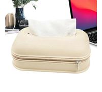Tissue Box Holder - Silicone Waterproof Zipper Pouch, Wall Mounted Decorative Case for Paper Napkins, Modern Tissue Organizer | Portable Box for Bathroom Bedroom Living Room | Home Office Kitchen Car