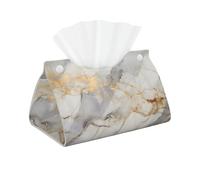 Tissue Box Holder White Marble Gilded Tissue Box Covers Leather Tissue Dispenser for Home Office