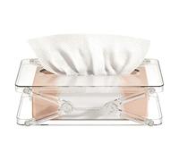 Tissue Box Lid - Automatic Spring Paper Napkin Container 9.4 x 5.8 Inches Transparent Decorative Holder Acrylic Desk Display Stand | Dresser Tabl Dining Table