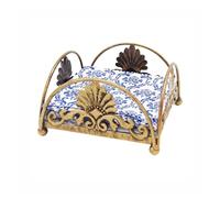 Tissue Box Napkin Holders For Paper Napkins Square Vintage Metal Holder For Table Antique Bronze Flat Holder Covers(Gold)