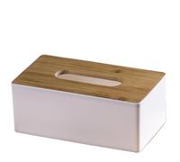Tissue Box Table Napkin Rings Case Paper Container Cover Solid Wood Storage Home Decoration for Home Office Restaurant Car(Matte White)