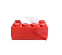 Tissue Box Tissue Box Building Blocks Organizer No Drill Bathroom Storage Wall Mounted Toilet Paper Hand Towels(Red)