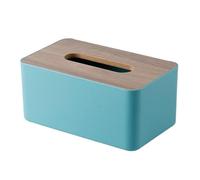 Tissue Box Tissue Box Napkin Holder Case Paper Container Bamboo Cover Solid Wood Hotel Storage Home Decoration for Living Room(Blue)