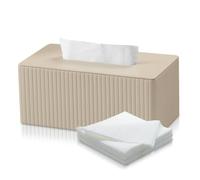 Tissue Box, Tissue Dispenser Made of PU Leather, Cosmetic Tissue Box, Cosmetic Tissues Box with Magnetic Cover, Rectangular Tissue Box, Tissue Box for Dining Room, Bathroom, Car, Hotel (Milk Tea)