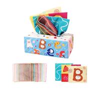 Tissue Box Toy - Fabric Sensory Play Cube, Activity Aid, Colorful Pull Sheets, Early Learning Prop with Safe Design | Fabric Sensory Cube for Fine Motor Skill Development