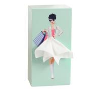 Tissue Boxes Holder, Funny Vintage Lady Dress Design Tissue Box Cover for Facial Tissues, Napkins, Office Countertops Living Room (Green)