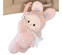 Tissue Container, Plush Dispensing Organizer, Adorable Animal Character, Universal Strap Securing System, Console Armrest Storage, Fun Accessories for Auto, Truck, & Home Environment