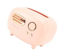 Tissue Cover Box, Retro Radio Shape Tissue Box Holder, Home Decor, Vintage Facial Tissue Box for Bathroom Living Room Bedroom Nightstand Desk Table (Pink)
