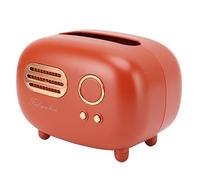 Tissue Cover Box, Retro Radio Shape Tissue Box Holder, Home Decor, Vintage Facial Tissue Box for Bathroom Living Room Bedroom Nightstand Desk Table (Red)