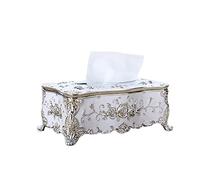Tissue Cover Holder,Creative Embossed Roses And Rhinestones Rectangular Acrylic Tissue Box Cover Dispenser Napkin Organizer for Bathroom Bedroom Office and Car (White-Silver)