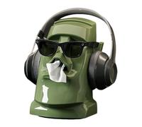 Tissue Dispenser Statue - Decorative Tissue Box Holder, Stone Head Tissue Holder | Funny Sculpture Tissue Container, Unique Facial Design Stand, Home Office Decor For Bathroom Living Room Bedroom Use