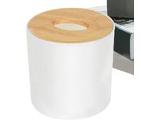 Tissue Dispenser - Storage 5.31x5.31x5.12, Solid Wood Lid with ABS Body, Stylish and Compact Design | Living Room Decor Organizer