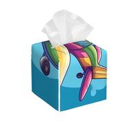 Tissue Holder Cartoon Airplane Square Tissue Organizer Modern Cube Dispenser Case, For Living Room, Car, Restaurant, 13.2x13.2cm