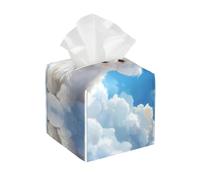 Tissue Holder Cute Cloud Frise Bichon Leather Tissue Dispenser Cube Modern Dispenser Case, For Office, Restaurant, Dresser, 13.2x13.2cm