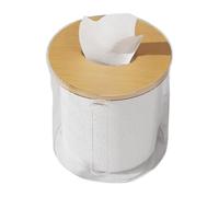 Tissue Holder For Desk - Roll Paper Dispenser Box | Top Circular Opening Tissue Storage Bucket for Kitchen, Restaurant, Living Room, and Bathroom