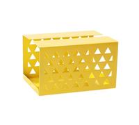 Tissue Holder Hollow Iron Tissue Box Cover Metal Rectangular Holder Creative Open-Top Napkin Paper Home Necessities(Yellow)