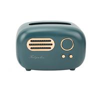 Tissue Holder, Radio Tissue Box Nordic Style Retro Green Radio Shape Tissue Storage Box Holder with 4 Plastic Feet for Home Living Room Coffee Table Decoration
