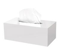 Tissue Holder Tissue Box Cover Rectangle Large Capacity Lightweight Acrylic Box Cover with Openable Bottom White Minimalist Holder for Home