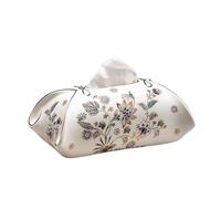 Tissue Paper Holder Luxury Ceramic Floral Tissue Box Decorative Cover for Living Room Elegant Coffee Table High-End Organizer Living Room Must Haves