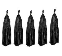Tissue Paper Tassels Crepe Paper Streamers 25cm x 35cm Garland Bunting Black Crepe Paper Craft Tassel for Baby Bridal Shower Birthday Party Hanging Decorations 20pcs