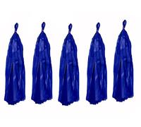 Tissue Paper Tassels Crepe Paper Streamers 25cm x 35cm Garland Bunting Blue Crepe Paper Craft Tassel for Baby Bridal Shower Birthday Party Hanging Decorations 10pcs