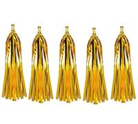 Tissue Paper Tassels Crepe Paper Streamers 25cm x 35cm Garland Bunting Gold Crepe Paper Craft Tassel for Baby Bridal Shower Birthday Party Hanging Decorations 20pcs