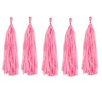 Tissue Paper Tassels Crepe Paper Streamers 25cm x 35cm Garland Bunting Pink Crepe Paper Craft Tassel for Baby Bridal Shower Birthday Party Hanging Decorations 20pcs