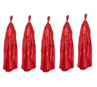 Tissue Paper Tassels Crepe Paper Streamers 25cm x 35cm Garland Bunting Red Crepe Paper Craft Tassel for Baby Bridal Shower Birthday Party Hanging Decorations 5pcs