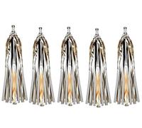 Tissue Paper Tassels Crepe Paper Streamers 25cm x 35cm Garland Bunting Silver Crepe Paper Craft Tassel for Baby Bridal Shower Birthday Party Hanging Decorations 20pcs