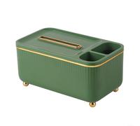 Tissue Storage Box Featuring a Multi Compartment Design to Keep Your Essentials Neat and Accessible Anywhere (green)