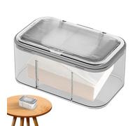 Tissue Storage Box - Square Tissue Box, Bathroom Facial Napkin Box, Clear Tissue Holder, Home Napkin Dispenser Box, Clear Dryer Sheet Container for Bathroom Home Laundry Room Cafe