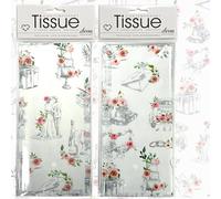 Tissue Wedding Day | 2 Packs, Each with 4 Sheets Premium Quality Printed Tissue | in Biodegradable Packaging and Acid Free | Designed in The UK | 8 Sheets in Total 50x70cm